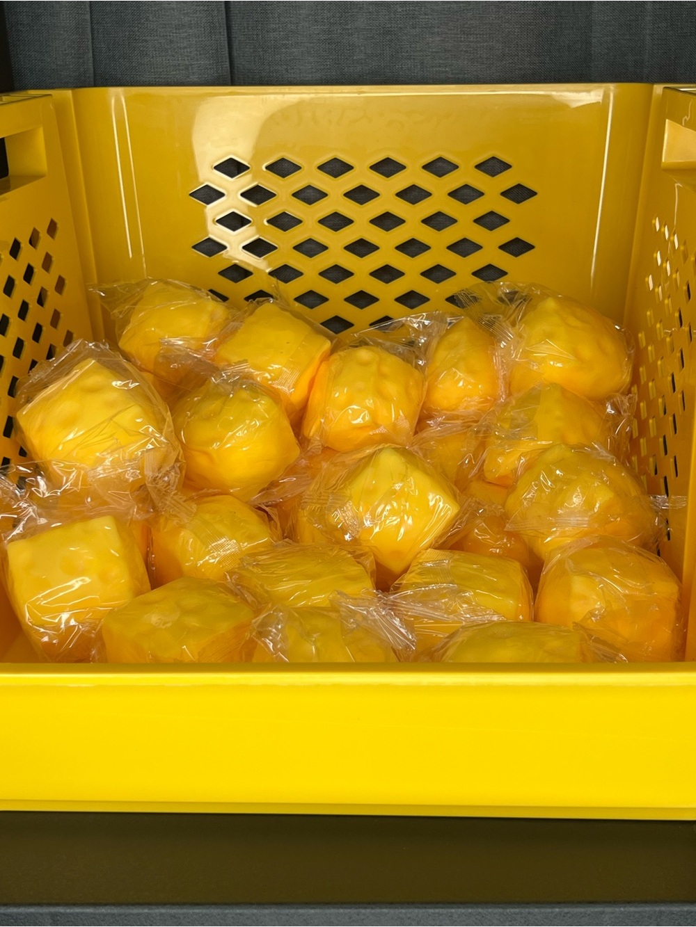 Yellow cheese squishy Individually Wrapped cream filled